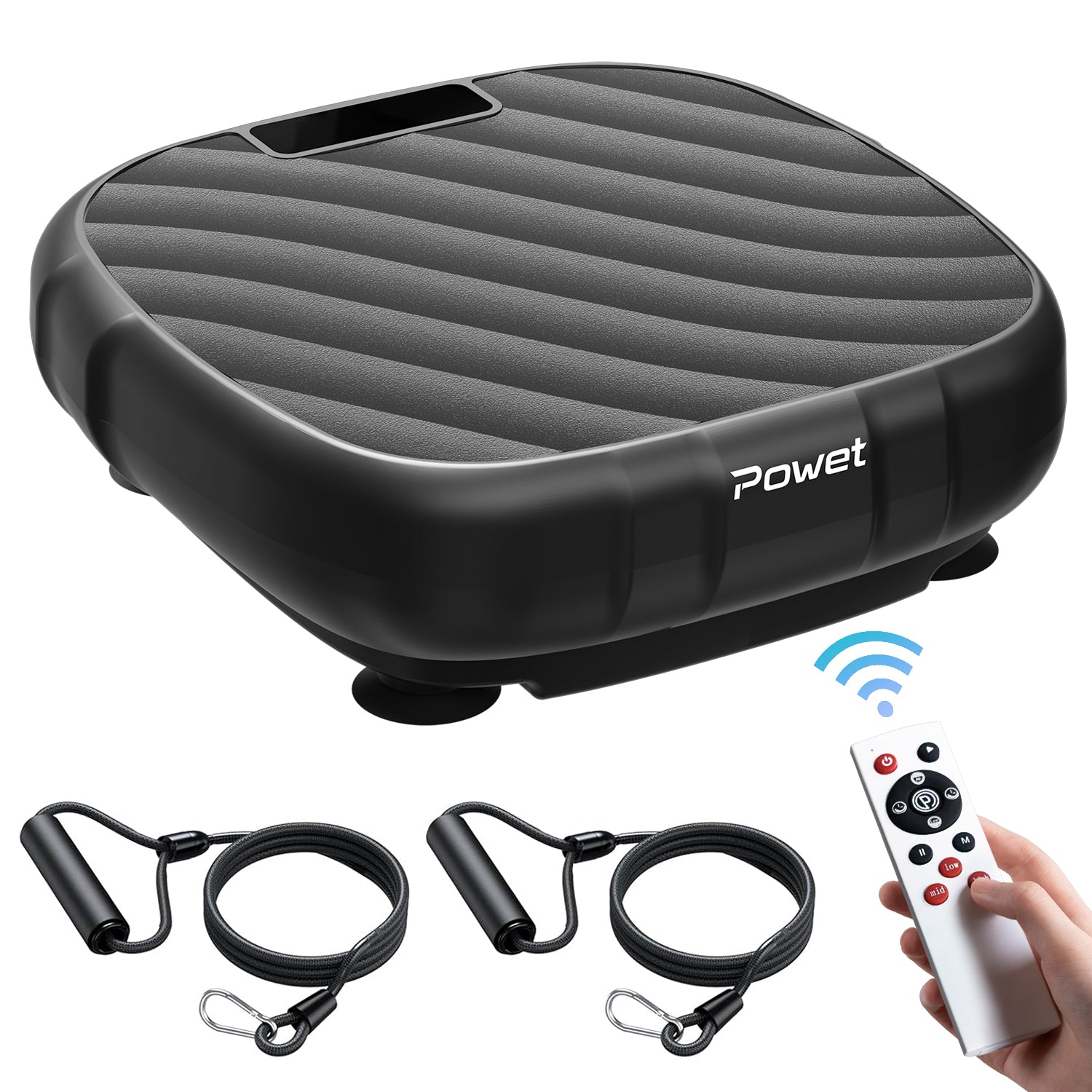 AprLeaf Vibration Plate Exercise Machine, 99 Speed Levels, 5 Preset Modes, Remote Control, Resistance Bands, LED Display for Home Workout,Black