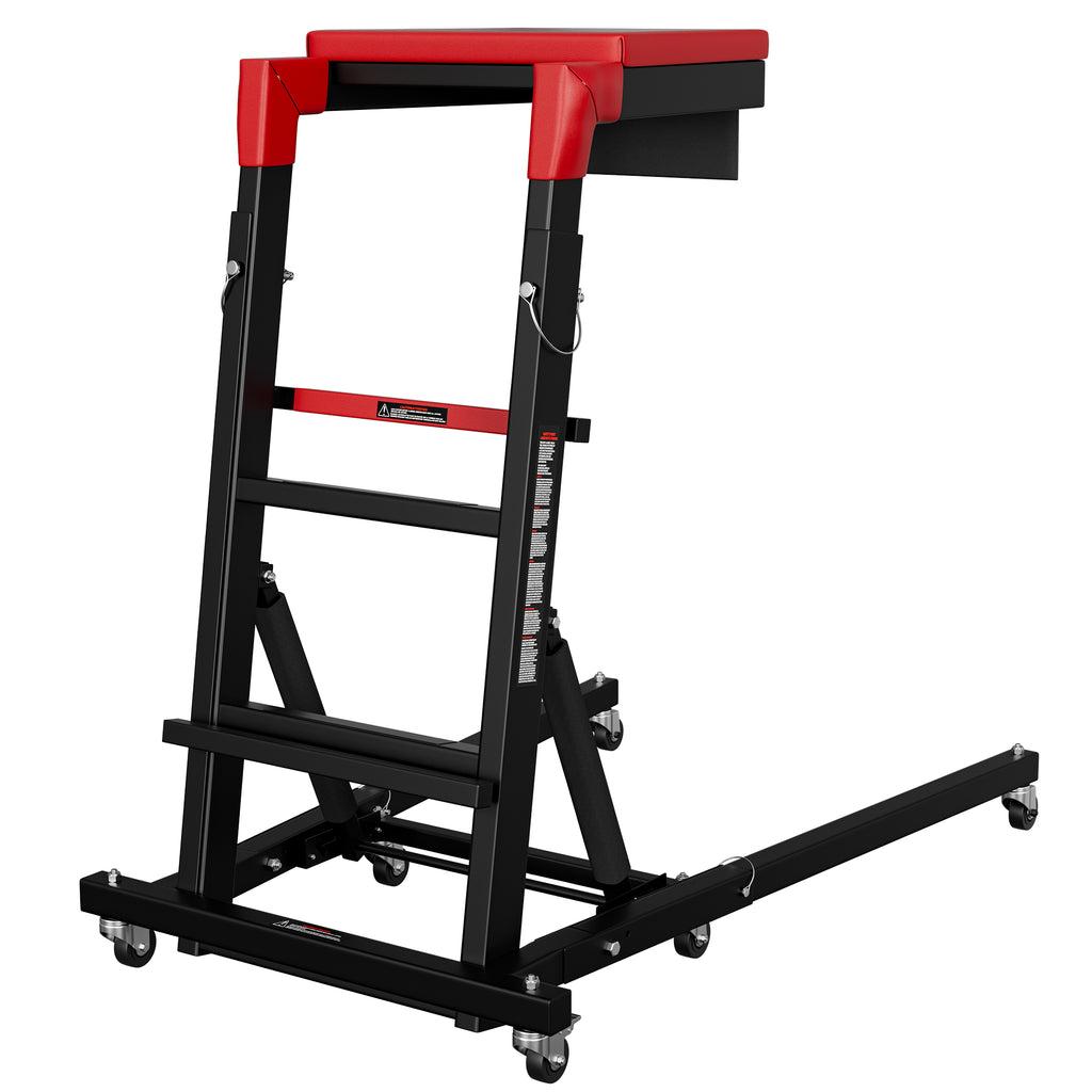 AprLeaf Adjustable Topside Creeper for Auto Repair, 46"to71" in Height, 400 lb Capacity, 9 Heights, 3 Angles, Foldable Mechanic Work Platform