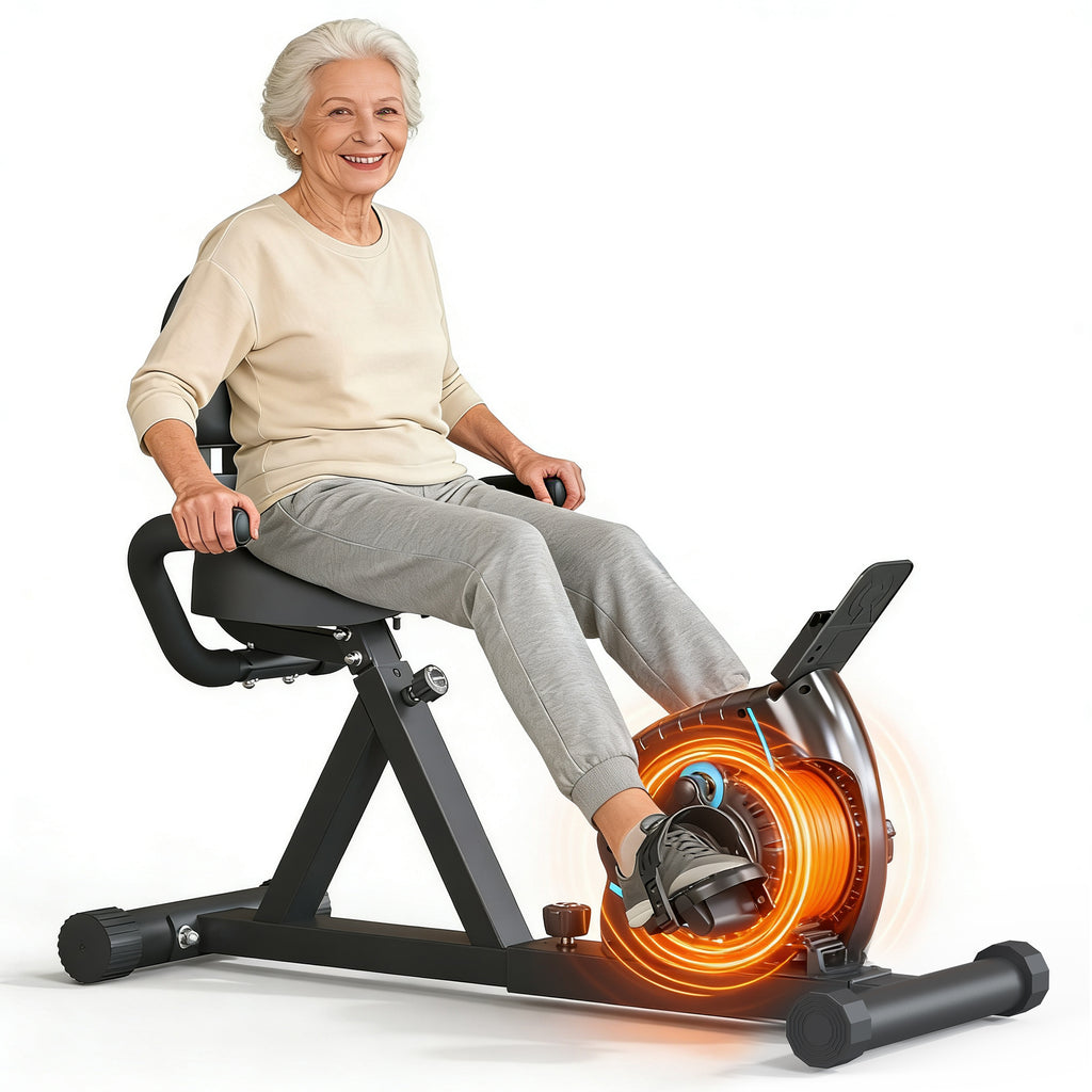 AprLeaf Recumbent Exercise Bikes for Home Stationary with Adjustable Seat and 8 Resistance Level Seat Height Adjustment, Fitness Cardio Indoor Cycling Bike for Home Seniors Adults 300lbs