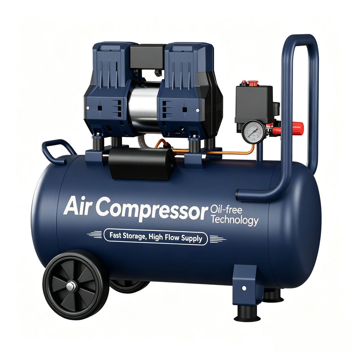 AprLeaf 8 Gallon Oil-Free Air Compressor, Portable 65dB Quiet Air Compressor Tank, 120 PSI Max Pressure, 3.45 CFM@ 90 PSI for Auto Repair Garage Air Tools Tire Inflation Spray Painting Woodworking