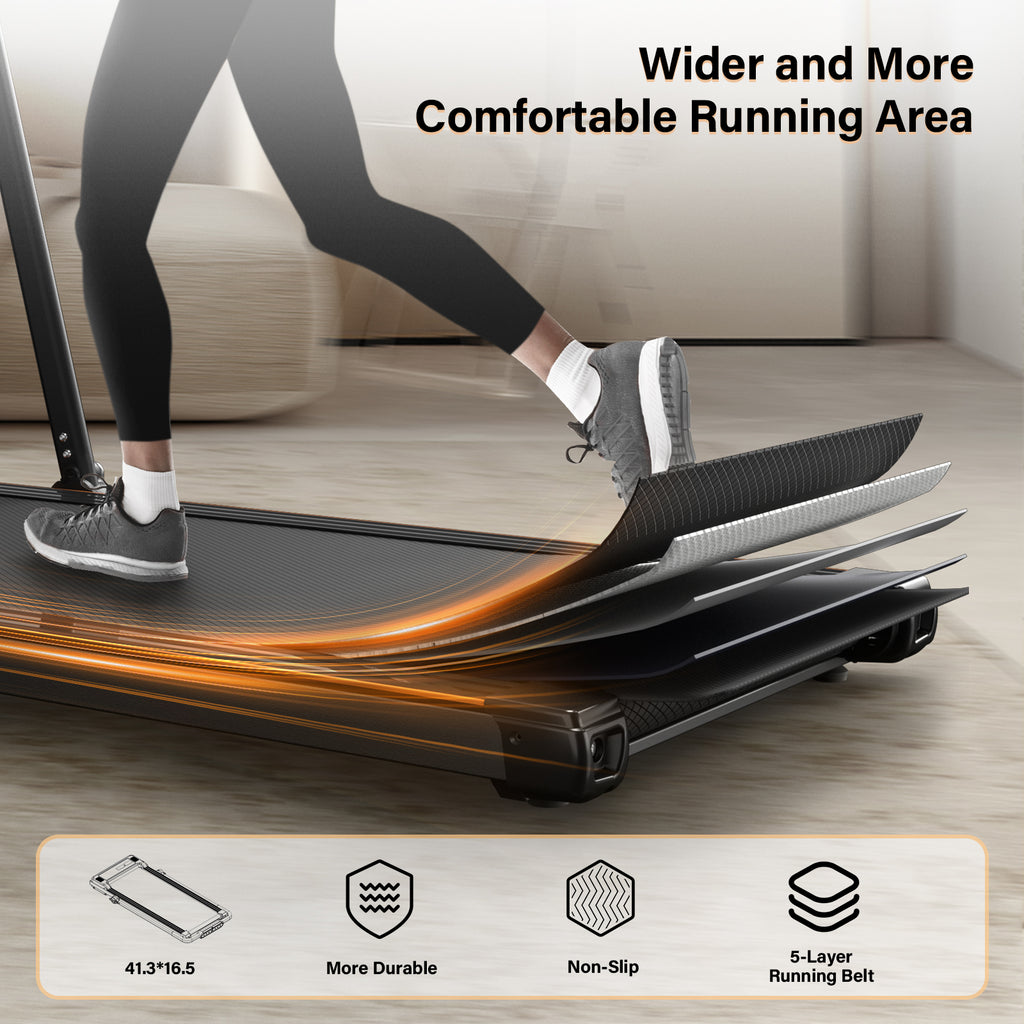 AprLeaf Walking Pad Treadmill with 6% Incline handle and Remote Control, Compact Under Desk Treadmill for Home& Office, 300 lbs Weight Capacity