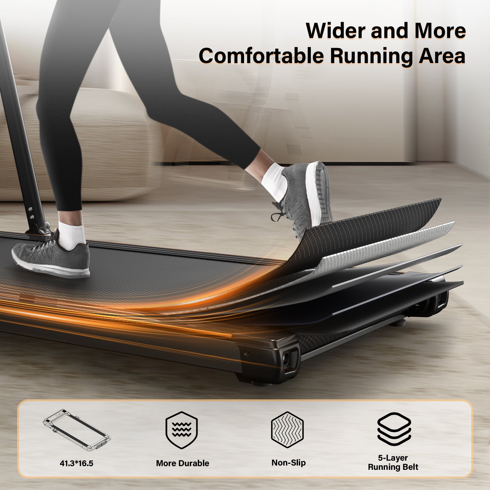 AprLeaf Walking Pad Treadmill with 6% Incline handle and Remote Control, Compact Under Desk Treadmill for Home& Office, 300 lbs Weight Capacity