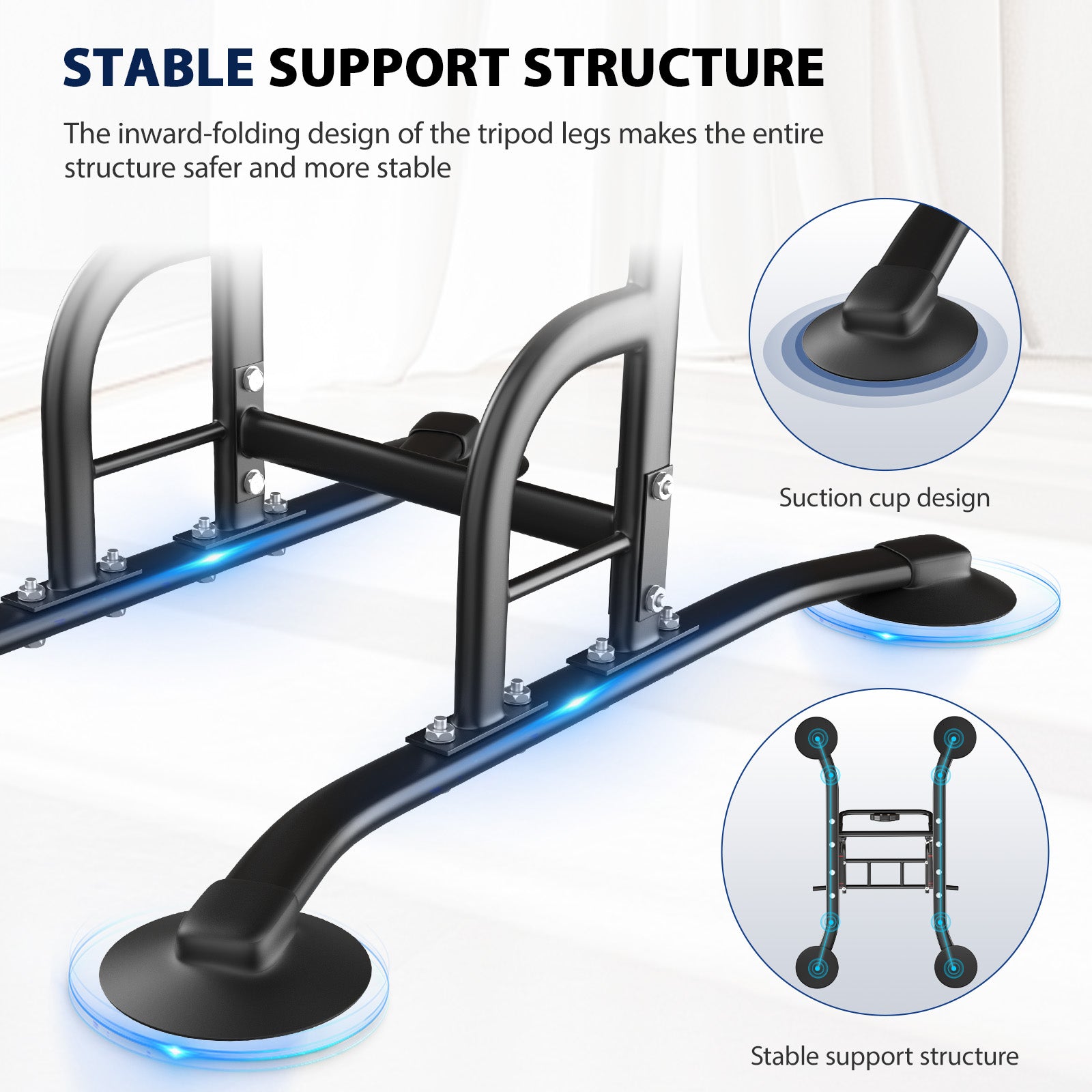 AprLeaf Power Tower, Adjustable Height Pull Up Bar Dip Station Stand for Home Gym Strength Training Fitness Workout Equipment 330LBS