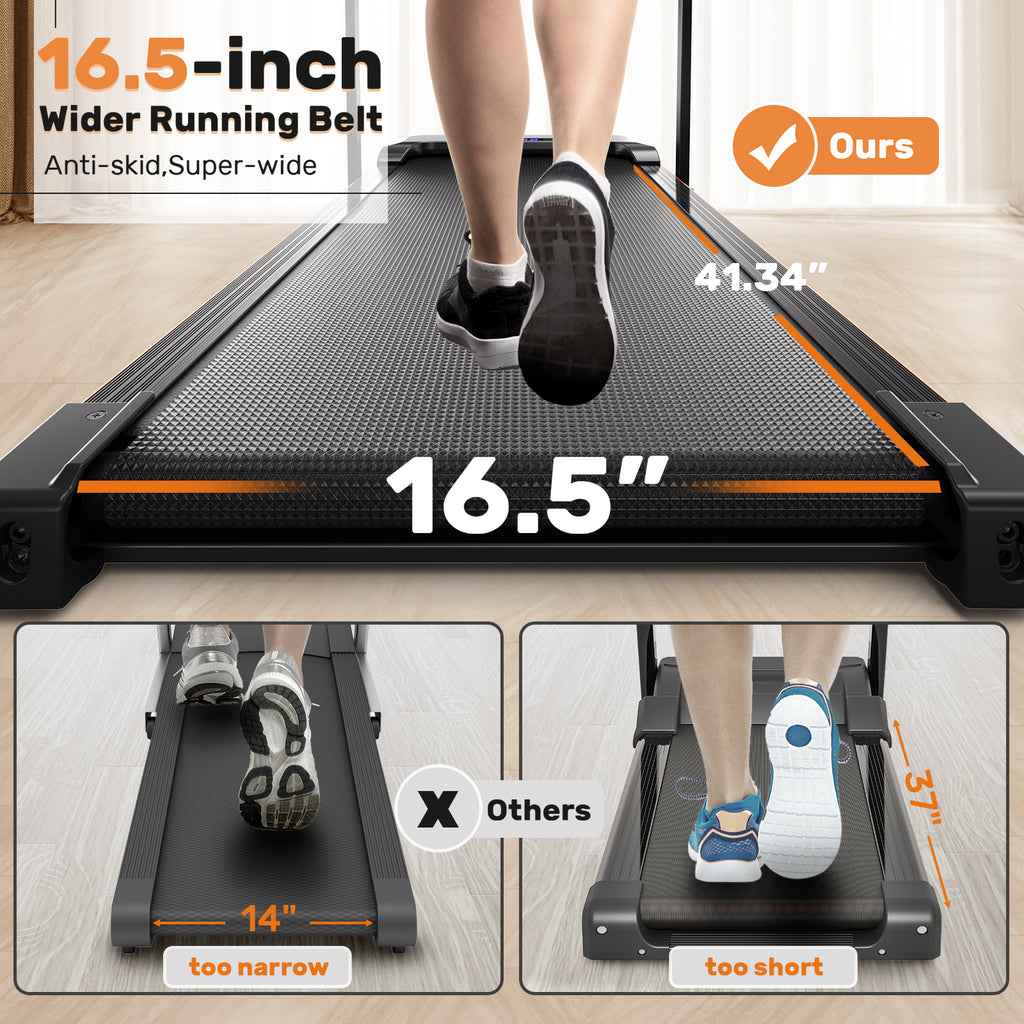 AprLeaf Walking Pad Treadmill with 6% Incline handle and Remote Control, Compact Under Desk Treadmill for Home& Office, 300 lbs Weight Capacity