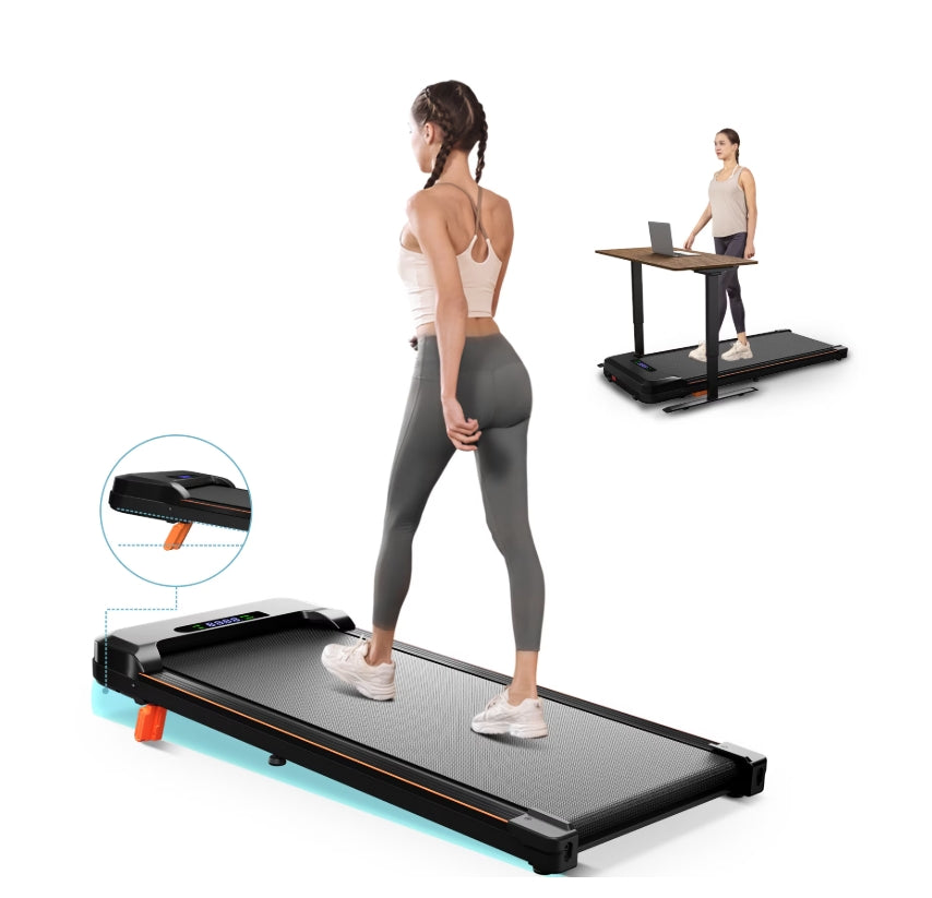 AprLeaf Walking Pad Treadmill with 6% Incline and Remote Control, Compact Under Desk Treadmill for Home& Office, 300 lbs Weight Capacity